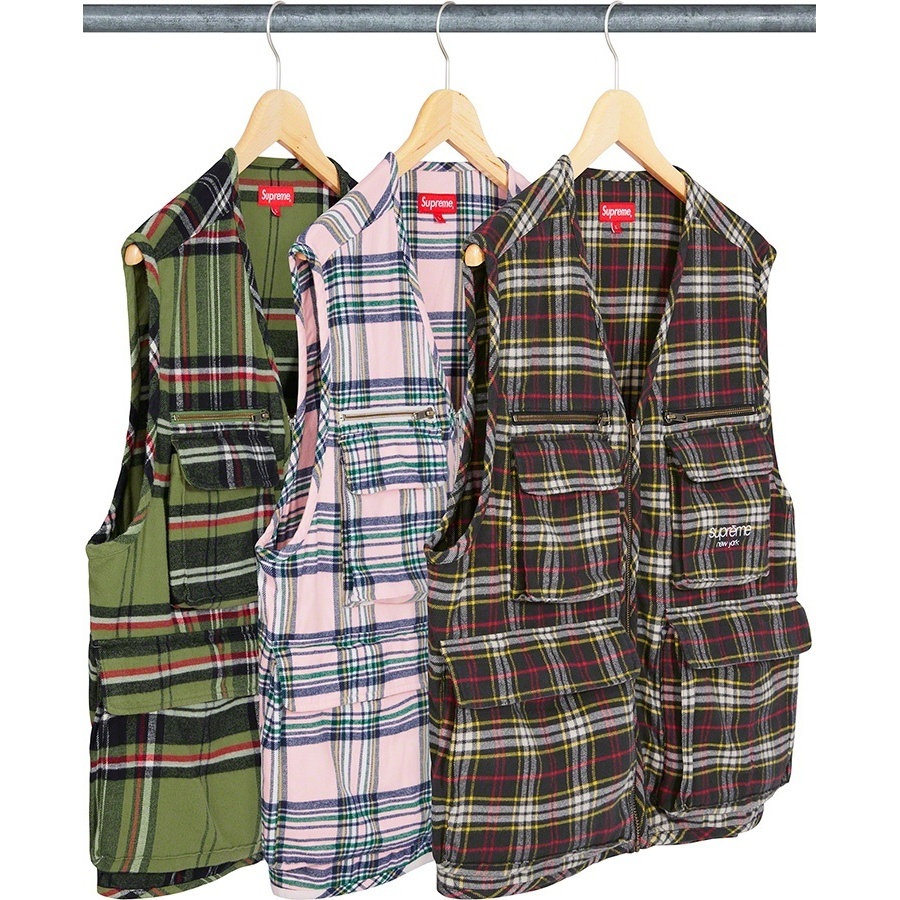 ⚠️希少品⚠️ Supreme Tartan Flannel Cargo Vest Tartan Flannel Cargo Vest - fall/winter 2020 - Supreme