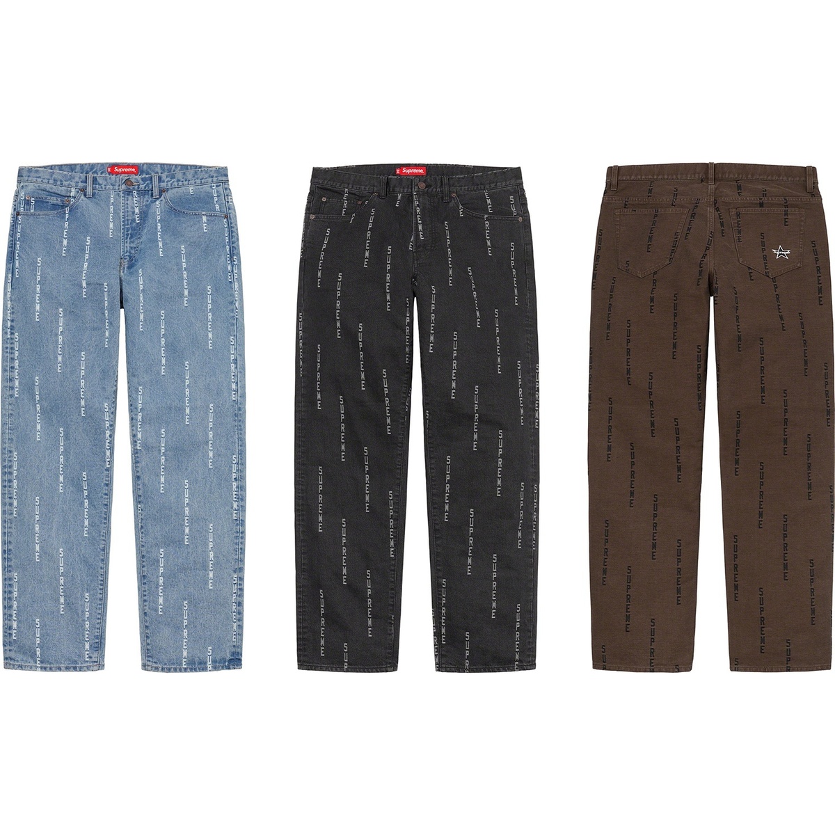 Logo Stripe Jacquard Regular Jean - Supreme