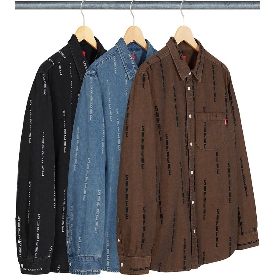 Logo Stripe Jacquard Denim Shirt - Supreme