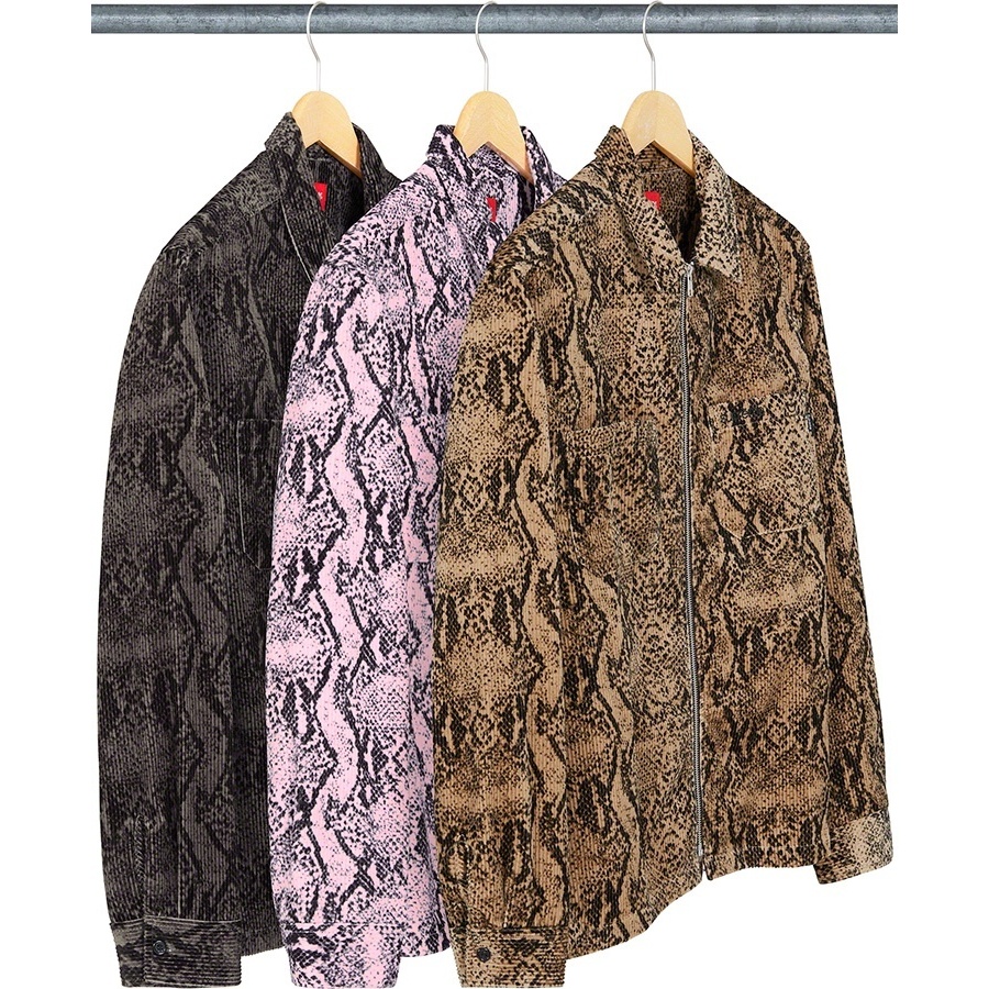 （M）Snakeskin Corduroy Zip Up Shirt Snakeskin Corduroy Zip Up Shirt - fall/winter 2020 - Supreme
