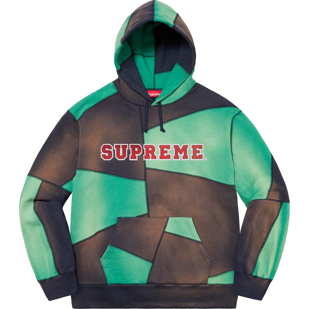 Supreme Patchwork Hooded Sweatshirt (FW20) - $178