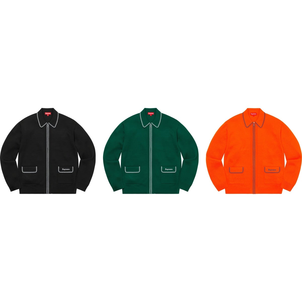 Checkerboard Zip Up Sweater - SupremeCommunity