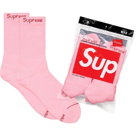 Supreme Supreme®/Hanes® Crew Socks (4 Pack) - $20.00