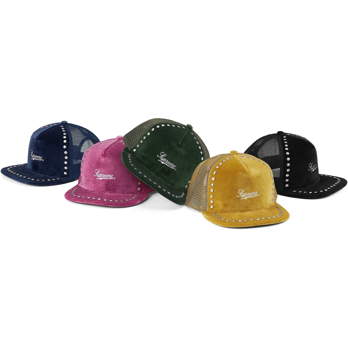 Studded Velvet Mesh Back 5-Panel - SupremeCommunity
