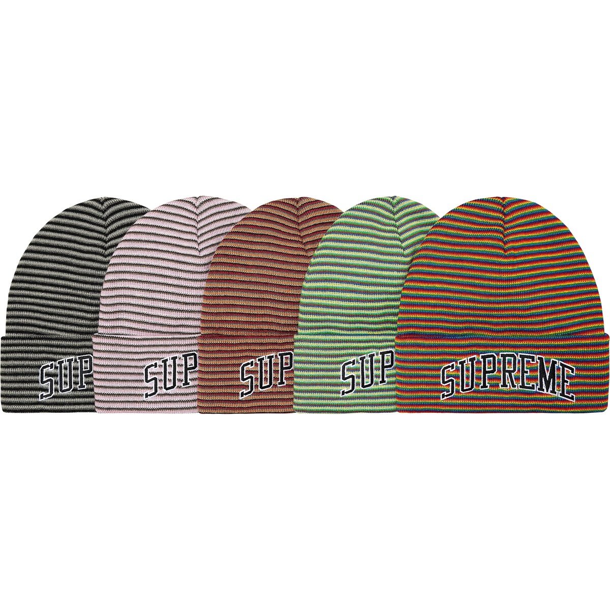 シュプリーム Supreme Cuff Stripe Beanie Supreme Striped Cuff Beanie Black - FW16 - US