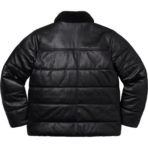 Supreme®/Schott® Shearling Collar Leather Puffy Jacket - Supreme