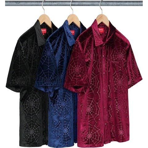 Supreme Spider Web Velvet S/S Shirt - $138.00