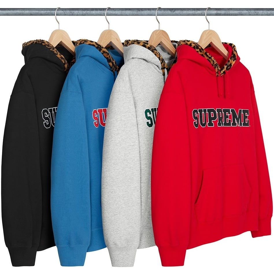 Leopard Trim Hooded Sweatshirt - fall/winter 2021 - Supreme