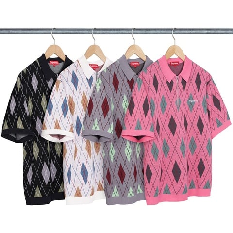 トップス Supreme Plaid knit ss Polo M Supreme Plaid Knit S/S Polo Black Men's - SS24 - US