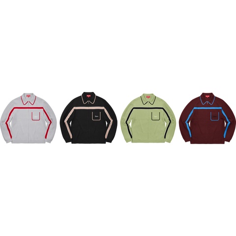 Supreme Chest Stripe Zip Up Cardigan - $168.00
