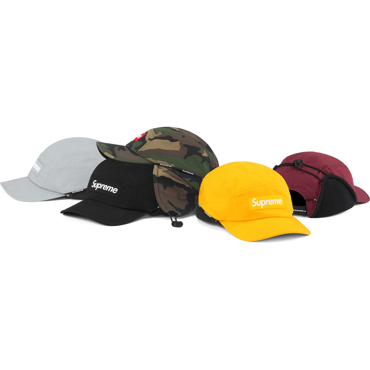 特典【Supreme × Timberland】Earflap Camp Cap Supreme Timberland 2-In-1 Earflap Camp Cap Black | Hype Clothinga