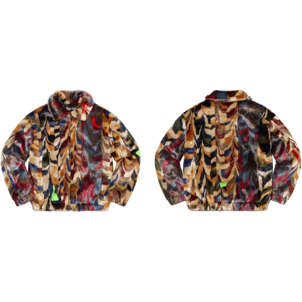 Multicolor Faux Fur Bomber Jacket - SupremeCommunity