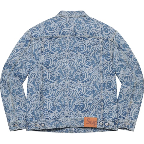 Script Jacquard Denim Trucker Jacket - Supreme
