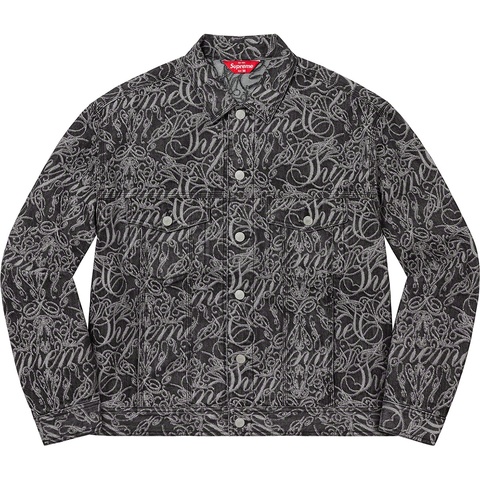 Supreme Script Jacquard Denim Trucker Jacket - Colorway
