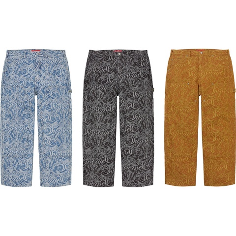 Script Jacquard Double Knee Denim Painter Pant - Supreme