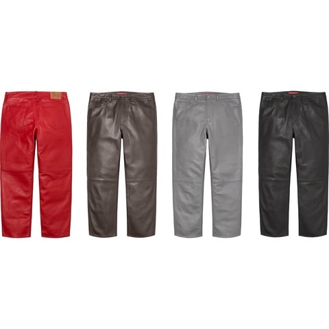 Supreme Leather 5-Pocket Jean - $398.00