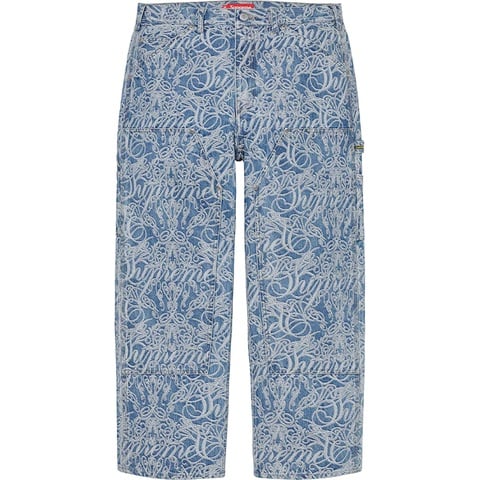 Script Jacquard Double Knee Denim Painter Pant - Supreme