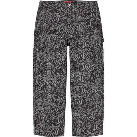 Script Jacquard Double Knee Denim Painter Pant - Supreme