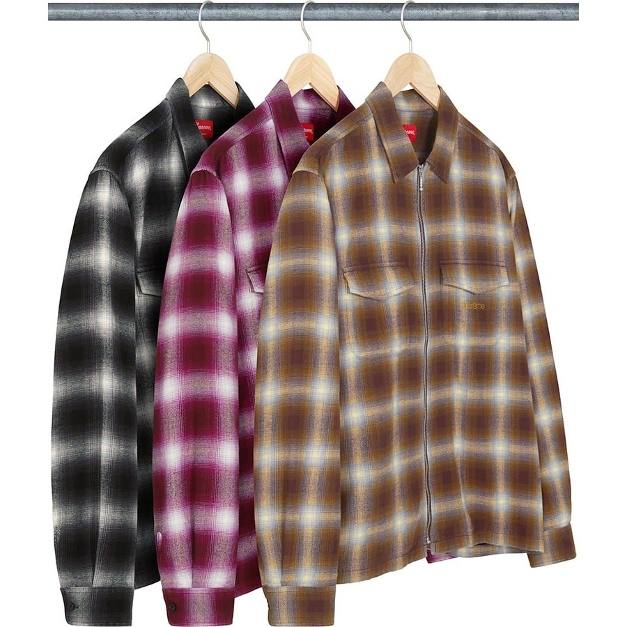 Shadow Plaid Flannel Zip Up Shirt - SupremeCommunity