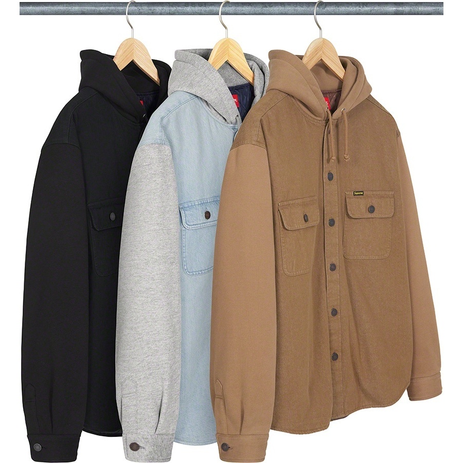 Fleece Hooded Denim Shirt - SupremeCommunity