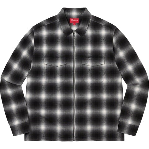 Shadow Plaid Flannel Zip Up Shirt - SupremeCommunity