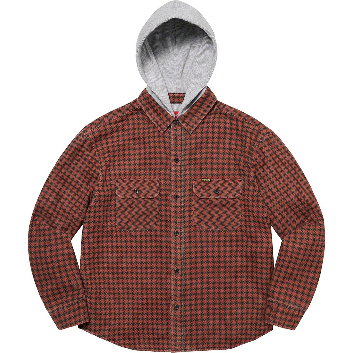 Supreme Houndstooth Flannel Hooded Shirt (FW22) - $148