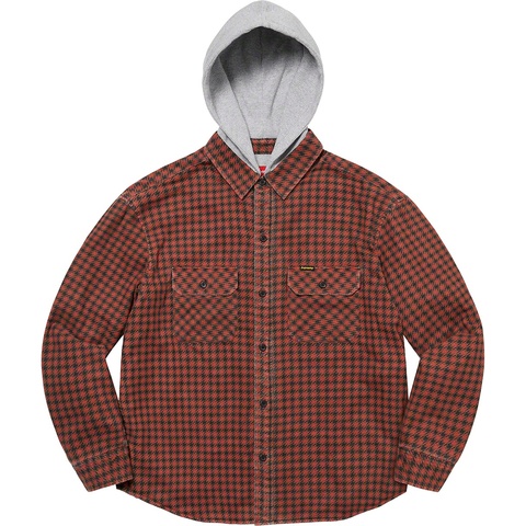 Houndstooth Flannel Hooded Shirt - Supreme