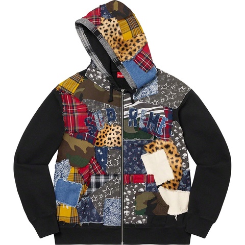 Patchwork Zip Up Hooded Sweatshirt - Supreme