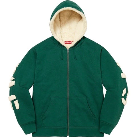 Faux Fur Lined Zip Up Hooded Sweatshirt - Supreme