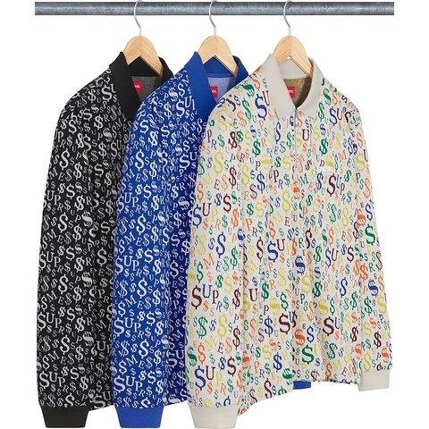 Supreme　22FW Currency Jacquard Zip L/S　L Currency Jacquard Zip L/S Polo - fall/winter 2022 - Supreme