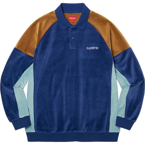 Paneled Velour L/S Polo - SupremeCommunity