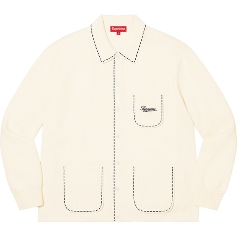 Contrast Stitch Button Up Sweater - SupremeCommunity