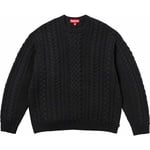 Supreme Appliqué Cable Knit Sweater (FW23) - Black