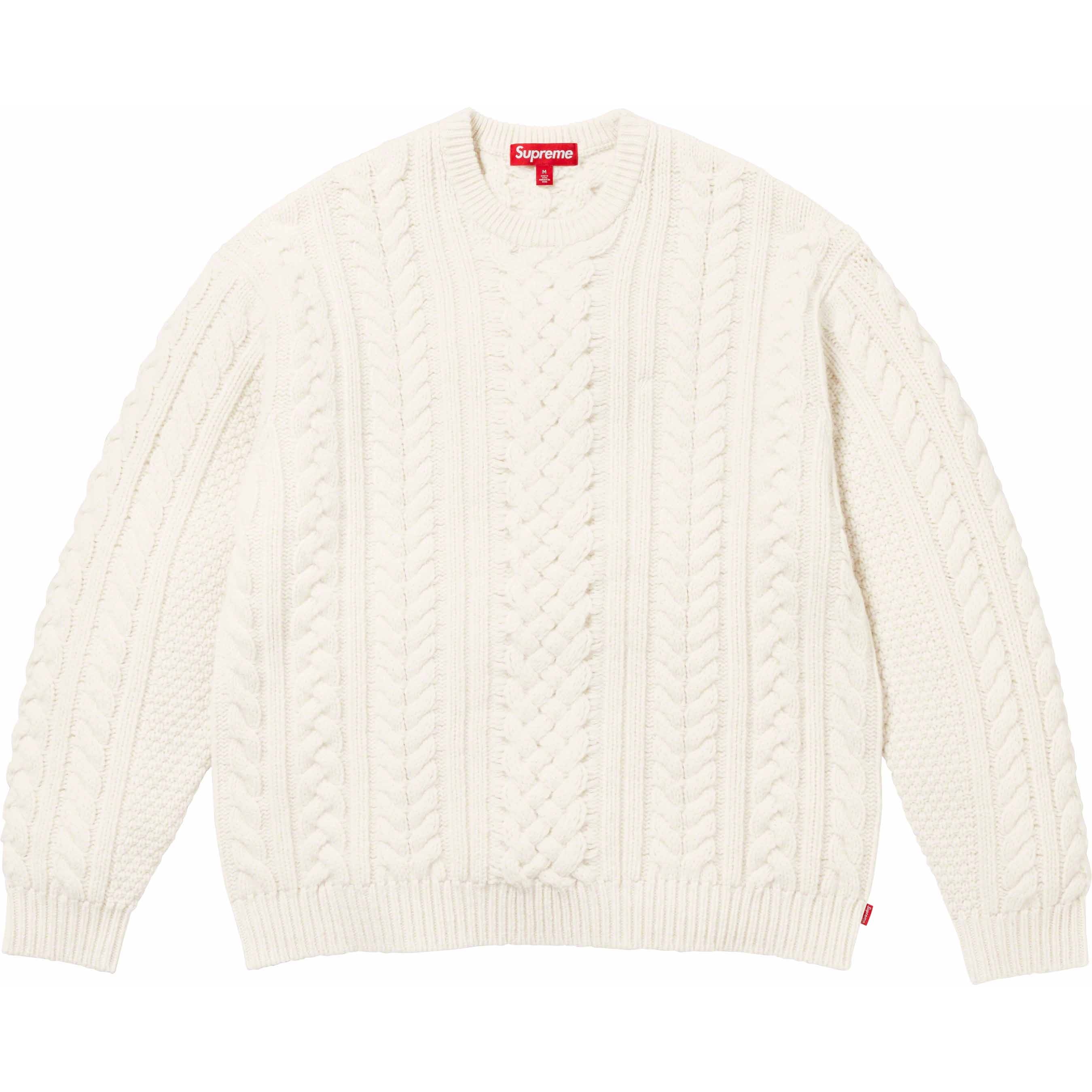 Supreme Appliqué Cable Knit Sweater (FW23) - Ivory - $198