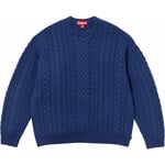 Supreme Appliqué Cable Knit Sweater (FW23) - Navy