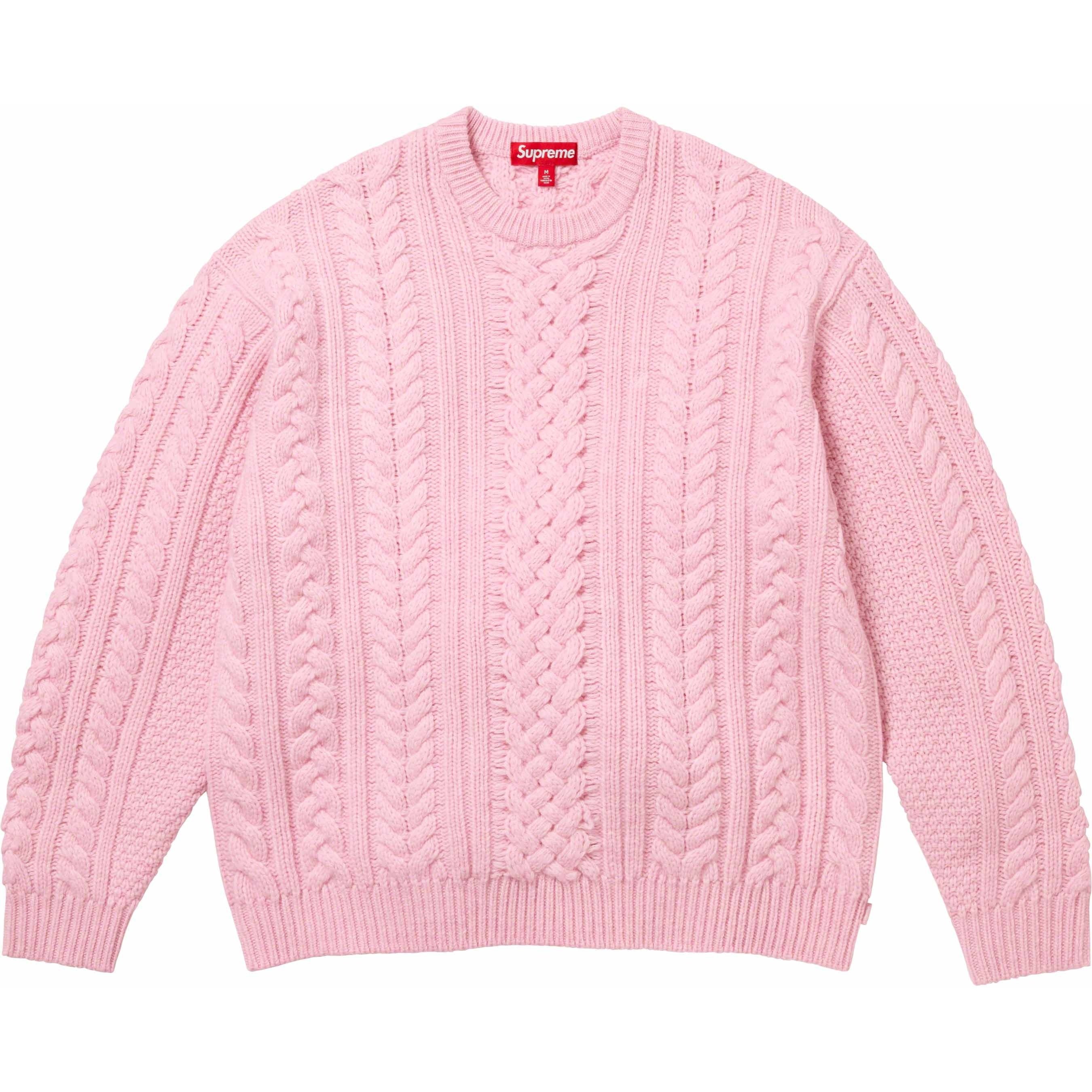 Supreme Appliqué Cable Knit Sweater (FW23) - Pink - $198