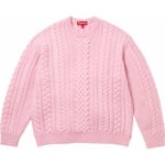 Supreme Appliqué Cable Knit Sweater (FW23) - Pink