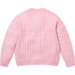 Supreme Appliqué Cable Knit Sweater (FW23) - Pink