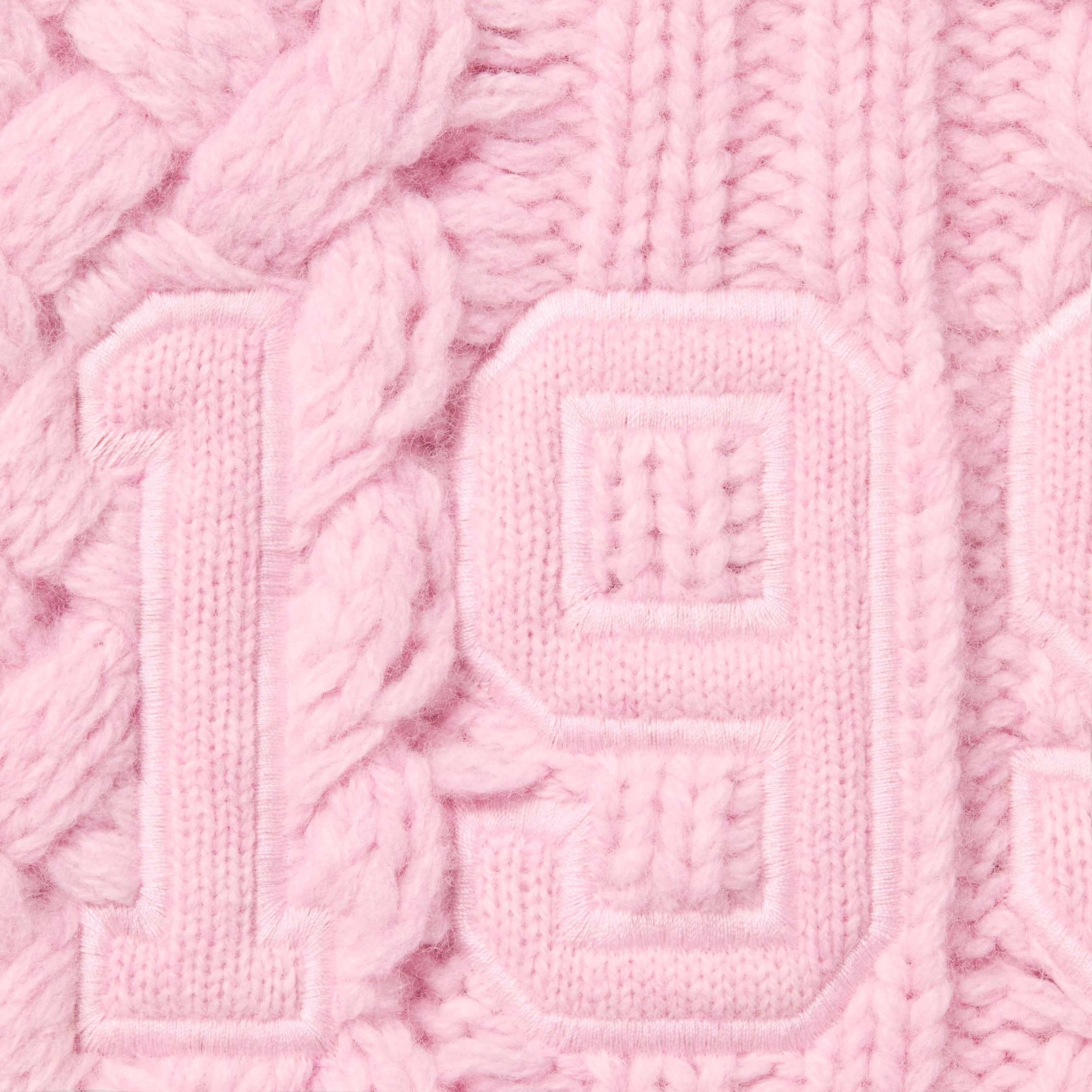 Supreme Appliqué Cable Knit Sweater (FW23) - Pink - $198