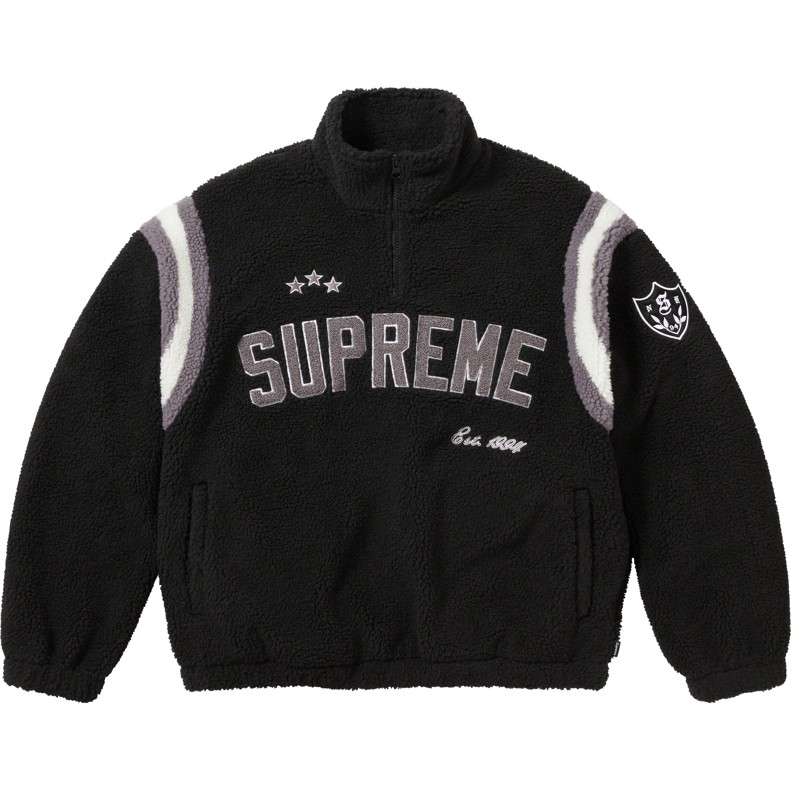 Supreme Arc Half Zip Fleece Pullover (FW23) - Black - $188