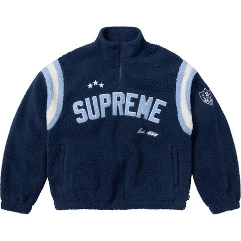 Supreme Arc Half Zip Fleece Pullover - Navy