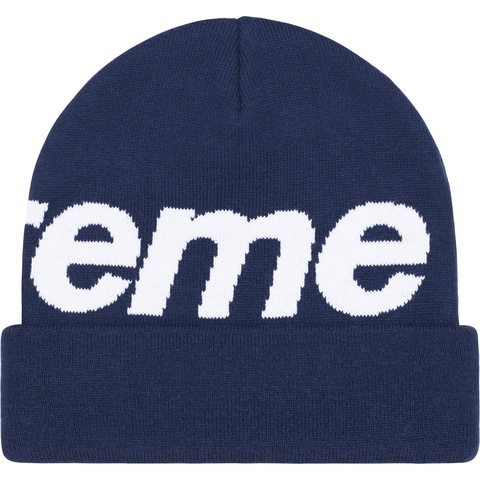 Supreme Big Logo Beanie - Navy
