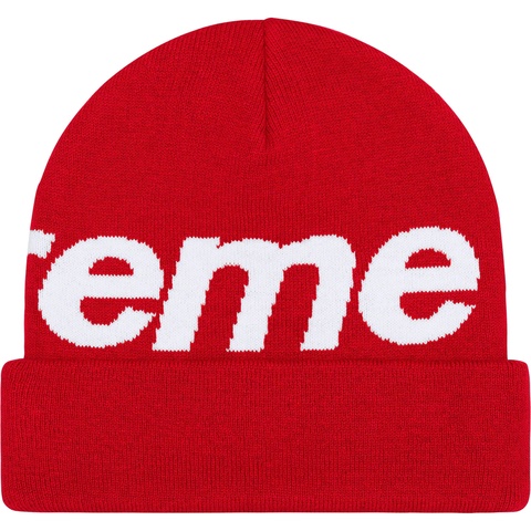 Supreme Big Logo Beanie - Red