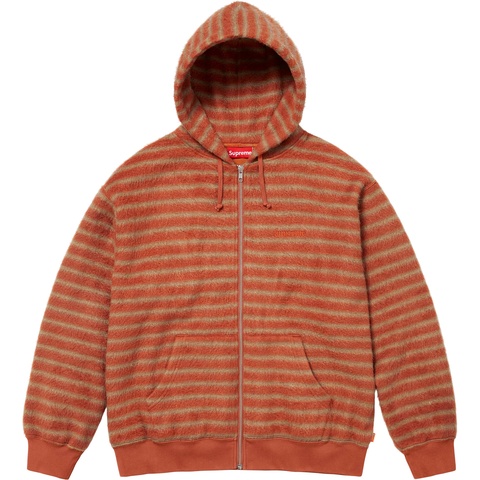 Supreme Brushed Zip Up Hooded Sweatshirt - Orange