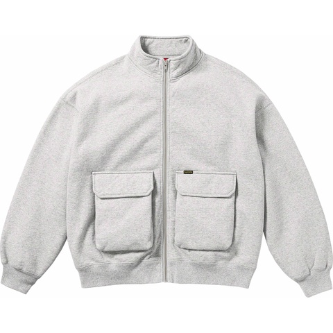 Supreme Cargo Pocket Zip Up Sweatshirt - Heather Grey