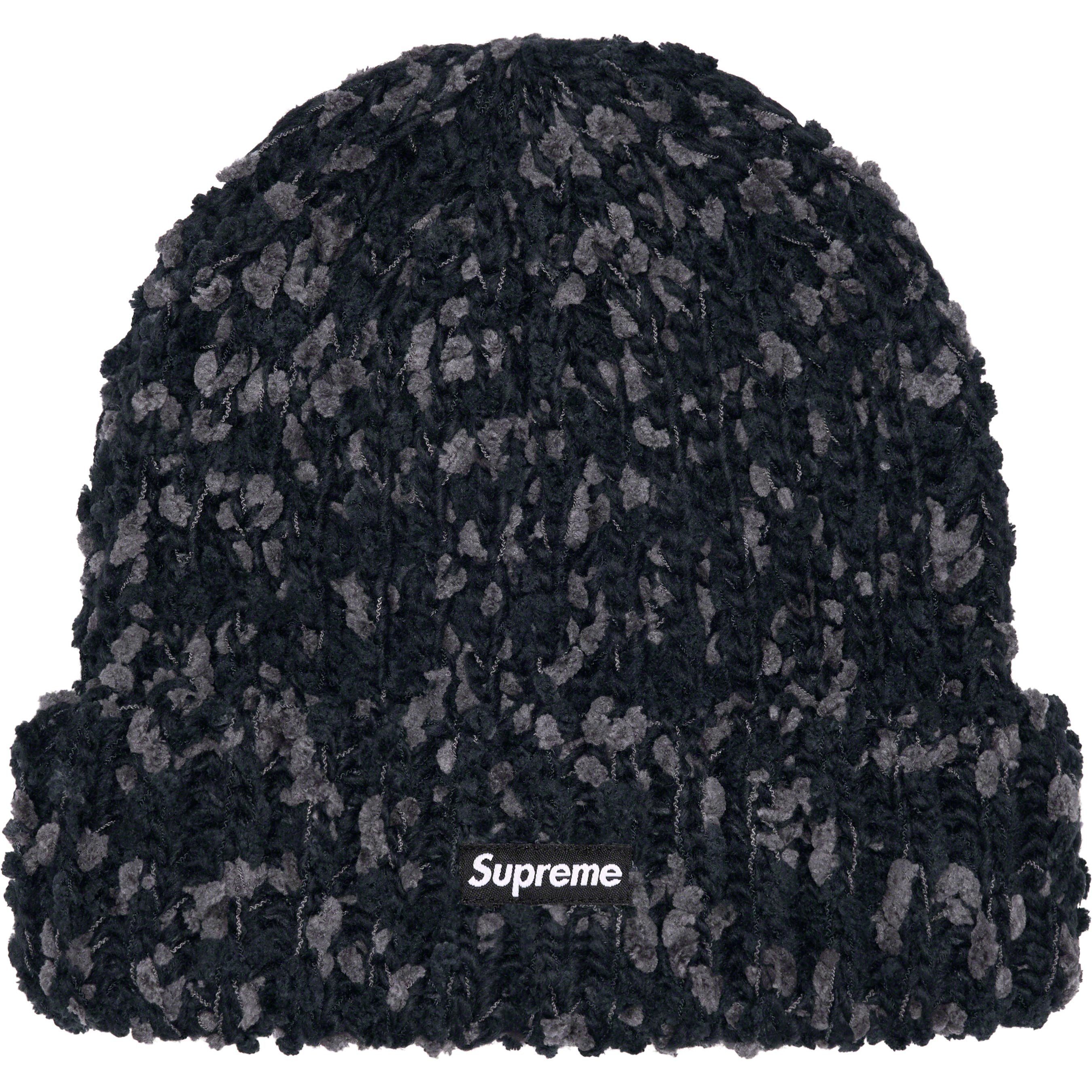 Supreme Chenille Beanie (FW23) - Black - $40