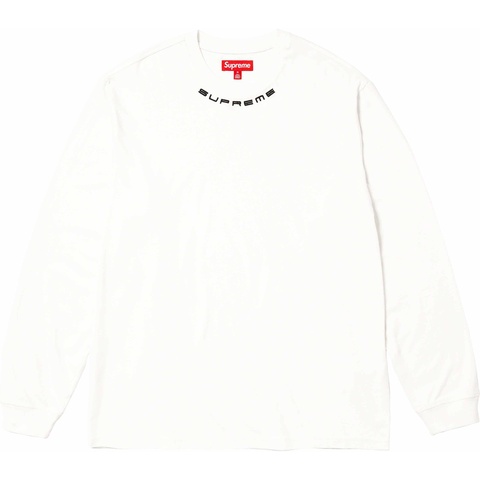 新品Supreme Collar Logo L/S Top White L Collar Logo L/S Top - fall/winter 2023 - Supreme