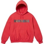 Supreme Collegiate Patchwork Leather Hooded Sweatshirt (FW23) - Burnt Red