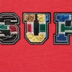 Supreme Collegiate Patchwork Leather Hooded Sweatshirt (FW23) - Burnt Red