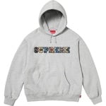 Supreme Collegiate Patchwork Leather Hooded Sweatshirt (FW23) - Heather Grey